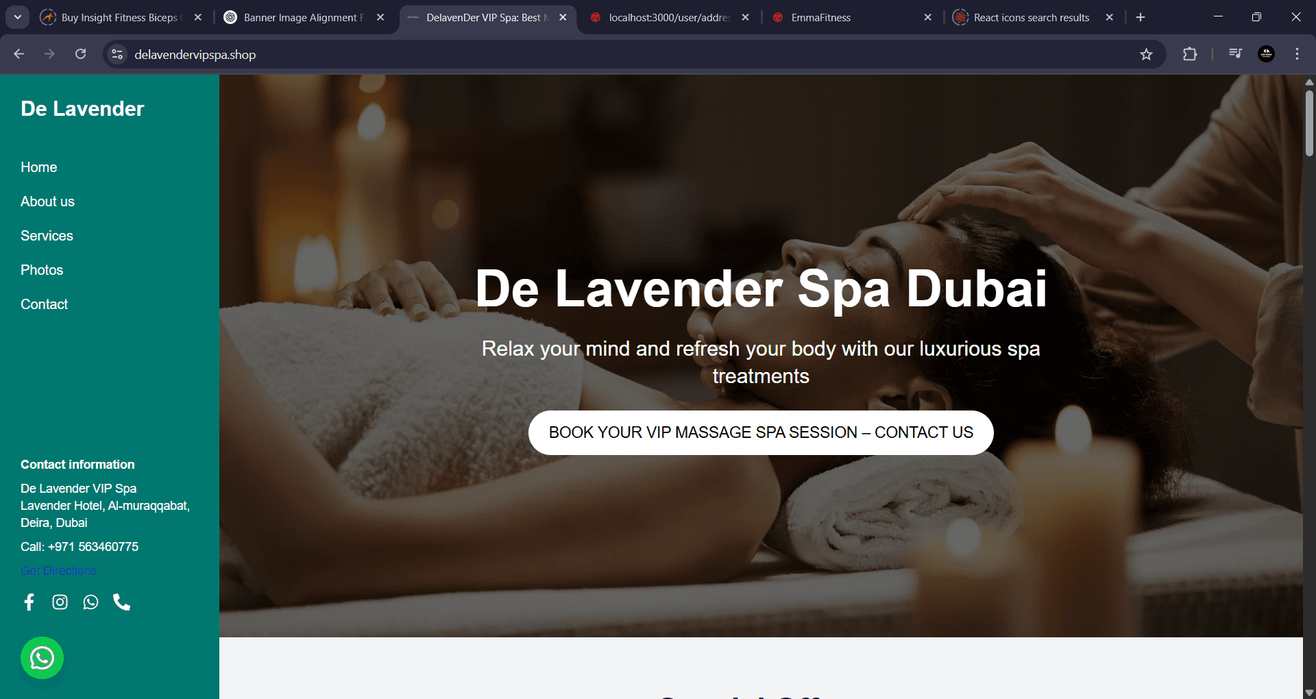 Delavender VIP Spa - Luxury wellness website